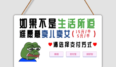 青蛙都被迫卖娃支付单页源码分享 - 花火博客